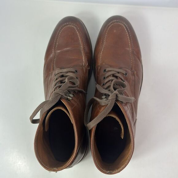 Frye Bowery Moc Grailed Lace Up Brown Leather Men’s Boots - Picture 9 of 15